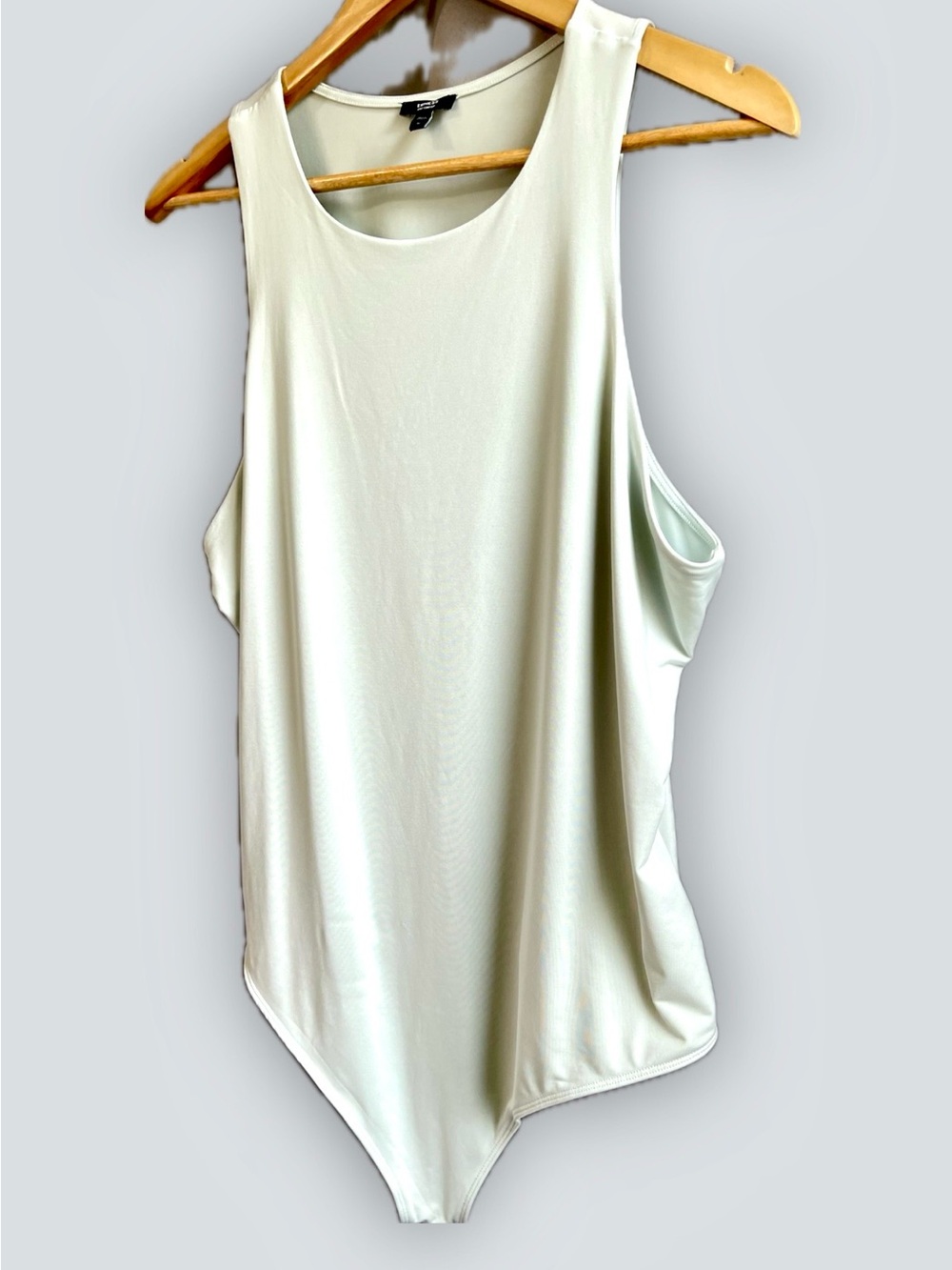 Mint Green Sleeveless Bodysuit Tank Compression Double Layer Bodycon Top Express